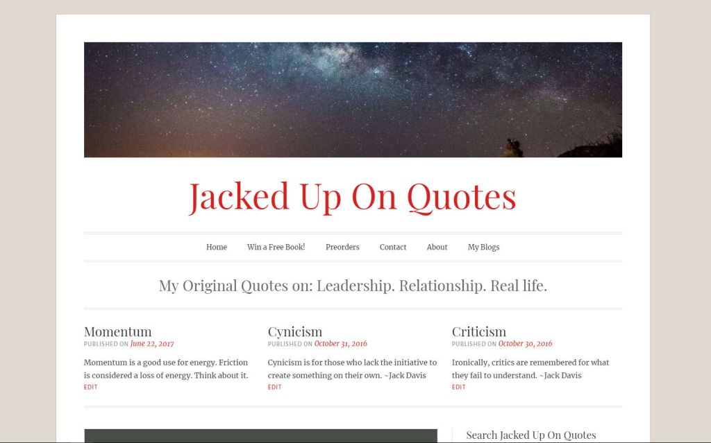Jacked Up On Quotes home page